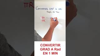 💥CONVERTIR GRADOS A RADIANES CON REGLA DE TRES youtubeshorts matemáticas geometry [upl. by Aicirtac]