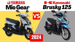 Yamaha Mio Gear vs Kawasaki Brusky 125  Side By Side Comparison  Specs amp Price  2024 [upl. by Swithbert]