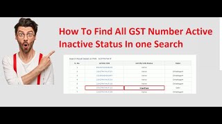 All GST Number Active amp Inactive status in one search [upl. by Yeruoc]