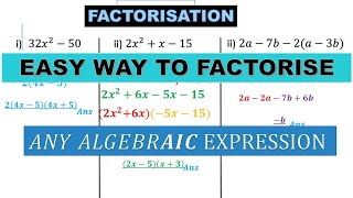 Factorise algebraic expressions Easily  Grade 12 [upl. by Aikin]