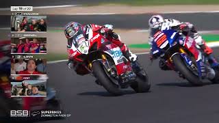 2024 Bennetts British Superbikes R3 Donington Park Race 3 dogfight [upl. by Neruat397]