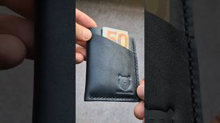 Handmade leather cardholder⚫️💶💳 leather handmade cardholder classic diy diycrafts [upl. by Kimitri872]