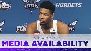 Hornets vs Bucks Brandon Miller Postgame Media Availability  2292024 [upl. by Sparhawk]