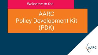 Welcome to the AARC Policy Development Kit [upl. by Ardnekat986]