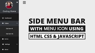 Sidebar Menu HTML CSS  Sidebar Dropdown Menu using HTML CSS JavaScript [upl. by Pravit858]