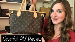 REVIEW Louis Vuitton Neverfull PM What Fits Mod Shots MM Comparison [upl. by Edrea675]