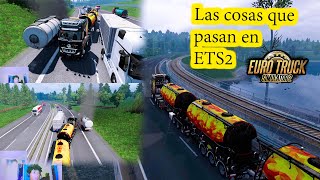 Euro truck simulator 2ETS2Muchos accidentes remolque triple y mas cosas raras en la carretera [upl. by Ardien]