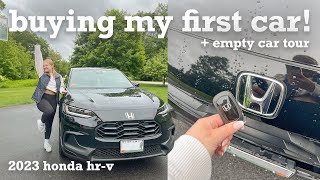 BUYING MY FIRST CAR 🚙 test driving empty car tour  2023 Honda HRV  Charlotte Pratt [upl. by Acira417]