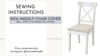 Ikea Ingolf Chair Cushion Cover Sewing and Replacement Instructions  Tetiana K Studio [upl. by Rohclem519]