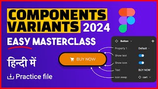 Components and variants tutorial figma by graphics guruji [upl. by Eissel]