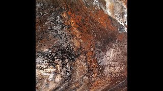 DA49 Acrylic Dirty Pour Brown Black Burnt Sienna and Owatrol with Sandra Lett 032718 [upl. by Serolod]