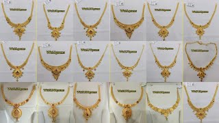 Latest light weight gold necklace designs  with weight and price [upl. by Lemrahs]