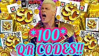 OVER 100 QR CODES THAT STILL WORK  WWE SuperCard [upl. by Ahsinit517]