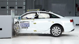 2016 Audi A6 driverside small overlap IIHS crash test [upl. by Anifares]