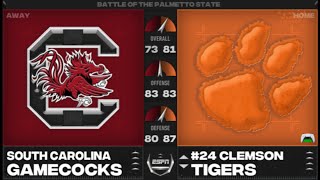 NCAA 24 Hate Week South Carolina Gamecocks vs 24 Clemson Tigers [upl. by Eluk]