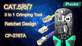 ProsKit CP376TA Cat567 3 in1 Crimping Tool cat7 cat5 cat5e cat6 cat6a rj45 [upl. by Ruscher]