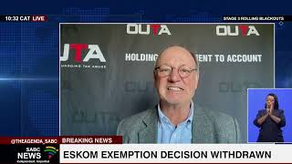 Eskom exemption decision withdrawn Wayne Duvenage [upl. by Pitchford]