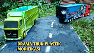 Wow🔥 Seperti truk asli DRAMA TRUK MINIATUR HINO 500 TRUK TRIBALL TRUK KONTAINER Truk plastik [upl. by Inaliak]