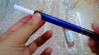 Unboxing Tombow Monograph One Mechanical Pencil 05mm Blue Color amp FaberCastell HB Leads 20pcs [upl. by Anola652]