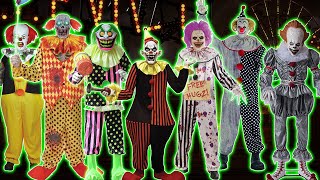 Insane Halloween Yard Haunt Full of Creepy Clown Animatronics amp Dolls Spirit Halloween Props [upl. by Fonville]