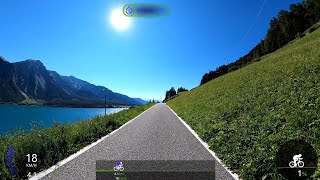 30 minute Fat Burning Indoor Cycling Workout Alps South Tyrol Lake Tour Garmin 4K Video [upl. by Amity]