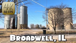 Driving Around the Tiny Village of Broadwell IL in 4k Video [upl. by Eimile]