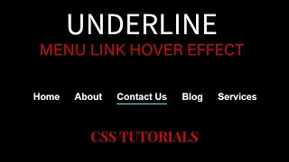 Draw Underline Link Hover Effect  CSS Menu Hover Effect [upl. by Fairman]