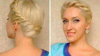 Greek goddess crown braid tutorial Twisted prom updo hairstyle Hochsteckfrisuren mit zöpfen [upl. by Edecrem]