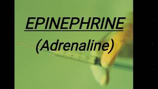 EPINEPHRINE Adrenaline [upl. by Eenerb157]