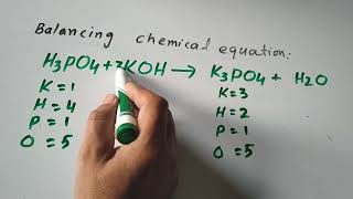 Balancing equation H3PO4KOH  K3PO4 H2O  Acid base reactions [upl. by Yelrak210]