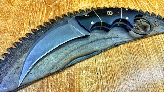 Making A Karambit Knife From A Saw Blade [upl. by Jose]