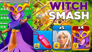 Super Powerful TH16 Super Witch Smash Wrecking Legend League Attacks [upl. by Hcahsem57]