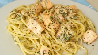 Cremige Lachs Pasta mit Sahnesoße Lachs Rezept mit Nudeln Schnelles Abendessenrezept [upl. by Ylrehc]