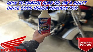 How To Change Gear Oil On a Shaft Drive Honda Shadow 750 [upl. by Yrol]