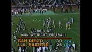 Raiders v Chargers 1984 final minutes [upl. by Nerok161]