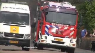 KAPOTTE SIRENE Brandweer Drachten met spoed naar een brandmelding [upl. by Omik]