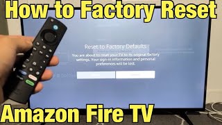 Amazon Fire TV How to Factory Reset back to factory default [upl. by Acimak]