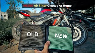 How To Change NS200 Air Filter At Home  Bajaj NS200 Air Filter Open [upl. by Aicinat]