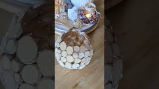 DIY Natural wood slices ornaments homemade vase [upl. by Onafets]