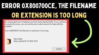 How to Fix Error 0x800700CE The filename or extension is too long Error on Windows 11 [upl. by Ahselet]