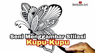 Seni Menggambar Stilasi Kupukupu [upl. by Flossie]