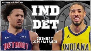 Indiana Pacers vs Detroit Pistons Full Game Highlights  Dec 11  2024 NBA Season [upl. by Boarer85]