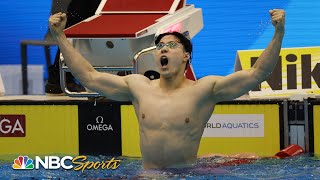 Qin Haiyang smashes world record American rallies from last to podium in 200 breast  NBC Sports [upl. by Jones]