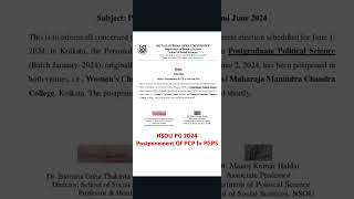 NSOU PG PCP Postponement In PGPS 2024  nsoupg ambitionvibes sumansardar [upl. by Lareena]