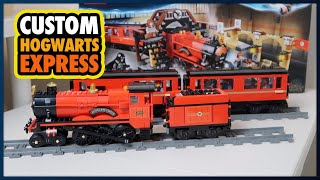 Custom LEGO Hogwarts Express Train and Carriages MOC set 75955 [upl. by Adnor]