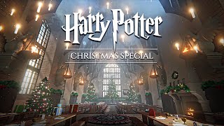 You spend Christmas at Hogwarts 🎄 Harry Potter inspired Ambience amp Soft Music ◈ Exploring the Castle [upl. by Nanek700]