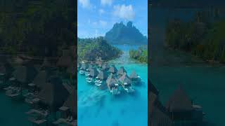 FLYING OVER BORA BORA 4K UHD Amazing Beautiful Nature amp Relaxing Music [upl. by Ichabod]