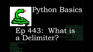 Python Basics What is a Delimiter [upl. by Wylde763]