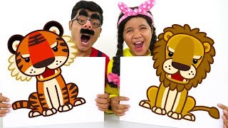 Learn Colors and Animal Names with Finger Paint Colours for Kids 5 [upl. by Nalahs]