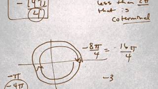 Find coterminal angle for 19pi4 [upl. by Ydissac]